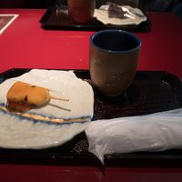 ウェルカムドリンクとお茶菓子