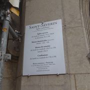 Saint-Severin 教会の外装は現在工事中です。中にははいれます。