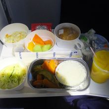 復路(MEX-NRT)：機内食①　テキーラオレンジとともに