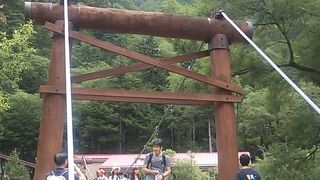 上高地バスターミナルから徒歩５分程度のところに位置する上高地を代表するスポット