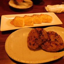 玉子焼き、焼きおにぎり