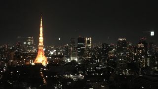 東京タワーを間近に