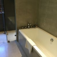 手前：バスタブ、奥：シャワーブース