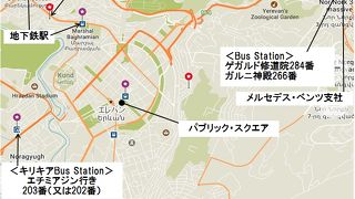 アルメニア・エレバンの簡易交通地図