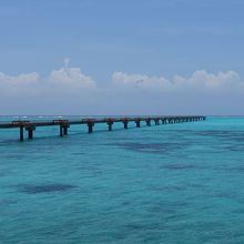 誘導灯が海の先へと伸びる。