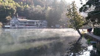湯気がたって幻想的