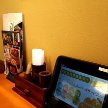 テーブル脇の写真