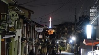 正面には京都タワーが