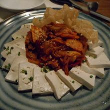 激辛豚キムチ豆腐添え