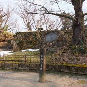 鶴ヶ城公園の一画にある石碑