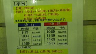 坊ちゃん列車のダイヤ