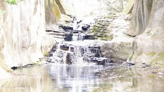 沢の流れがたまたま幻想的に