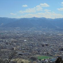 甲府盆地を一望