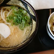ミニチキン南蛮汁うどんセットです