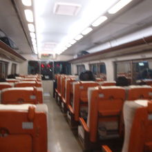 展望車に乗ったのですが、夜で前が良く見えませんでした。