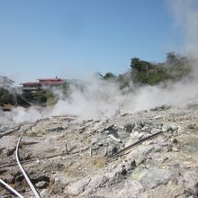 無数に配置されてある源泉パイプ！