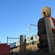 首切り地蔵と常磐線