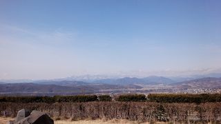 景色のいい広い芝生広場がある