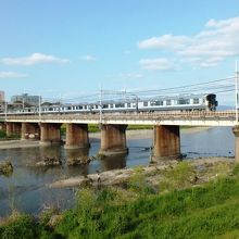 大和川を渡る関空快速