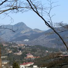 登る途中、箱根の外輪山である金時山も見えました。