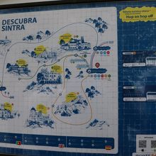 シントラ周辺のバスの路線図