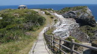 断崖絶壁とケラマブルーの海を望む