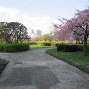 ビジネス街にある広大な公園です