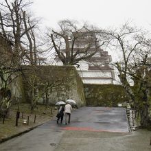 雨の中の鶴ヶ城