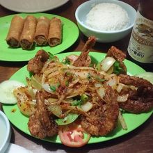 海老のガーリック揚げ