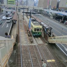 路面電車の長崎駅
