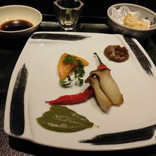 焼き野菜　辛くない唐辛子が珍しかった