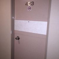 パンチのきいた分厚い扉でした。