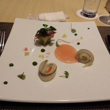 前菜　さよりとホタルイカ