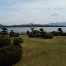 店内から眺める天橋立