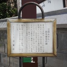 山門横の説明書き