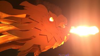 火を噴いた後は水を噴くので注意！