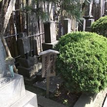 墓所手前の案内札