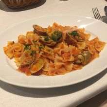 あさりのトマトソースファルファッレなう❗️