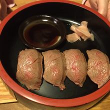 飛騨牛握りは、食べ応えあります。