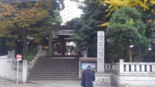２４６号沿いにある緑豊かな神社