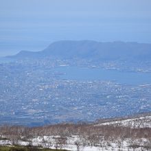 横津岳から俯瞰する函館山