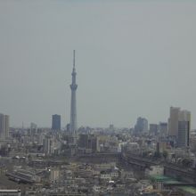 尾久車両センターの向こうにはスカイツリーが