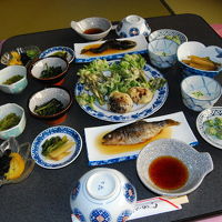 豪華な天然の山菜料理