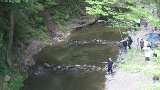 尺代あまごマス釣り場