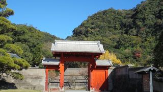珍しい錫葺きの門（仙巌園錫門）