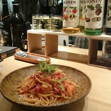 筍とサーモンのパスタ