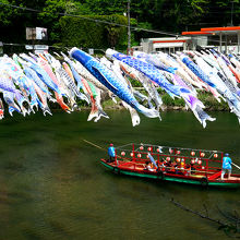 その下を屋形船で渡ります。風情あります