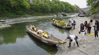 川下りの後はバスで戻ります