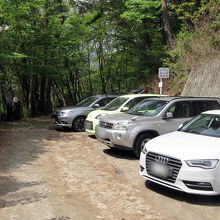 矢立石登山口の駐車場。