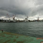 大歳神社と唐戸桟橋と巌流島から見えました